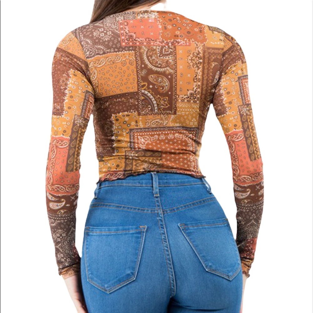 Patchwork Sheer Top - Picture 2 of 4